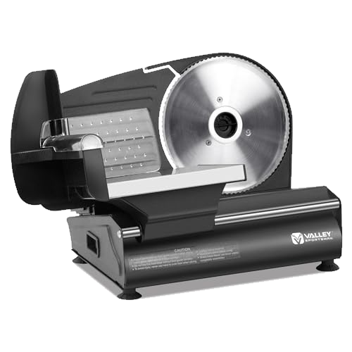 Valley Sportsman Meat Slicer Machine for Home - Electric Deli Meat Slicer with 7.5" Stainless Steel Blade